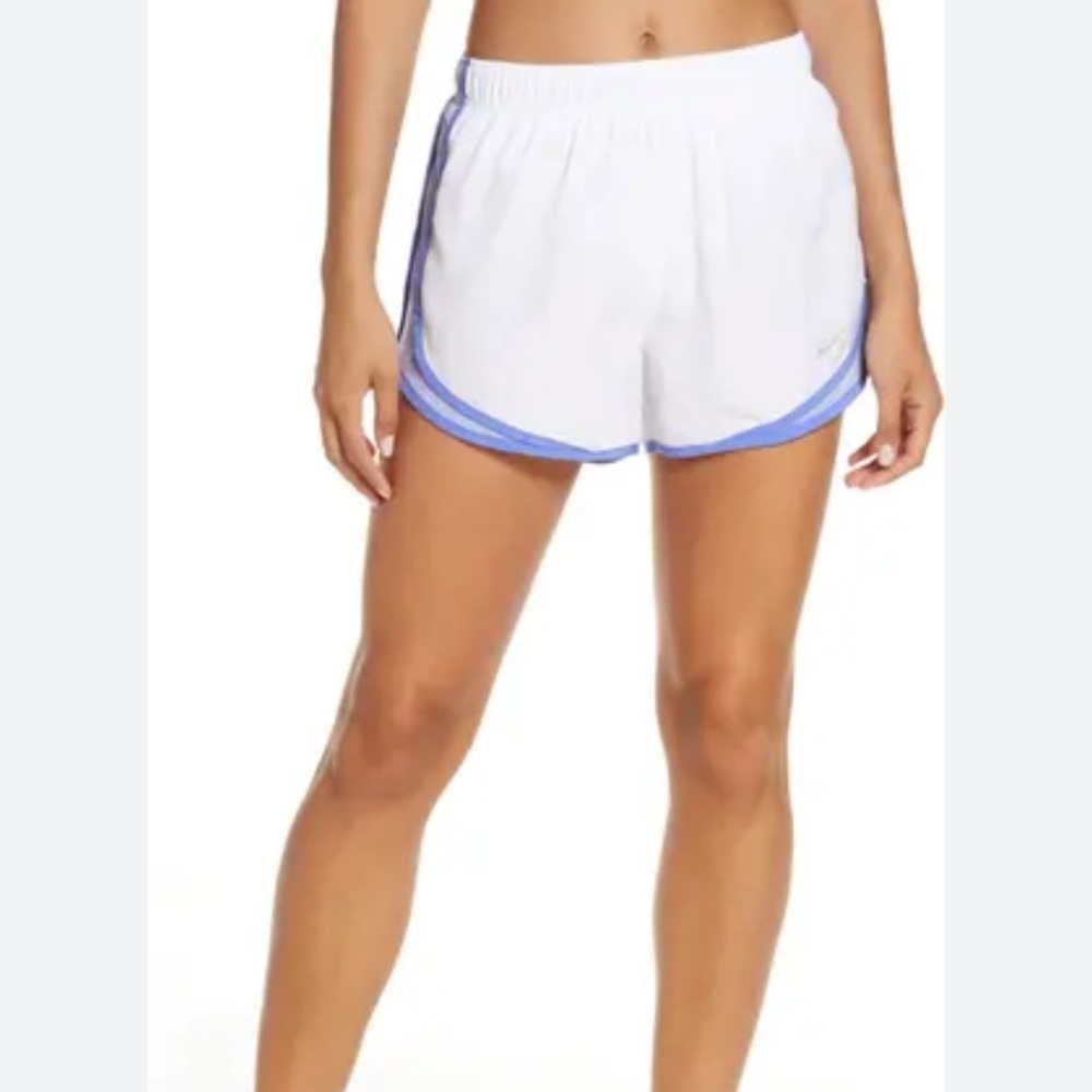 Nike White and Blue Athletic Shorts